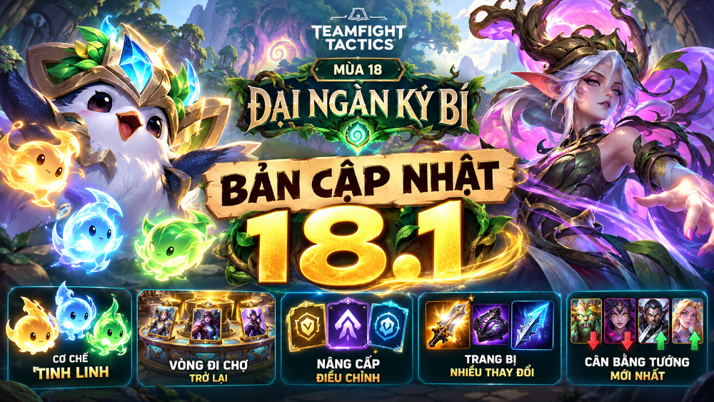 ĐTCL 18.1: Chi tiết bản cập nhật TFT mùa 18 Đại Ngàn Kỳ Bí