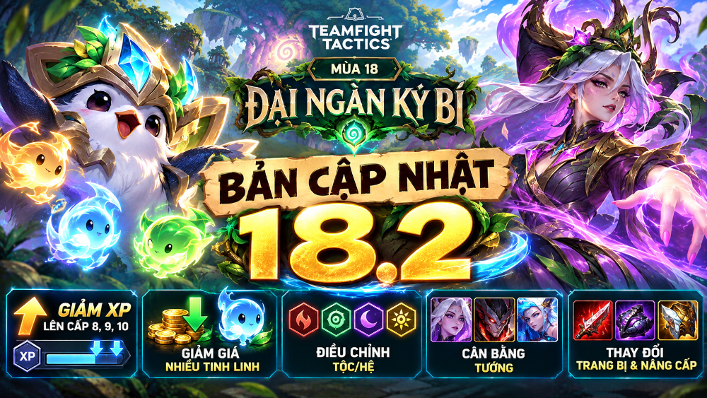 Bản cập nhật ĐTCL 18.2: Chi tiết thay đổi tướng, tộc hệ và meta mùa 18